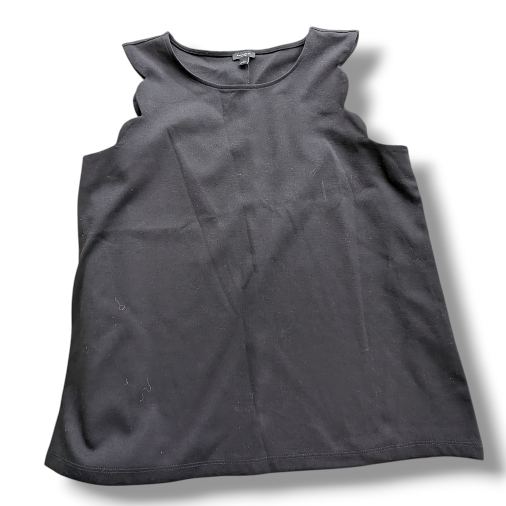 Ann Taylor Black Scalloped Tank Top, Size L
